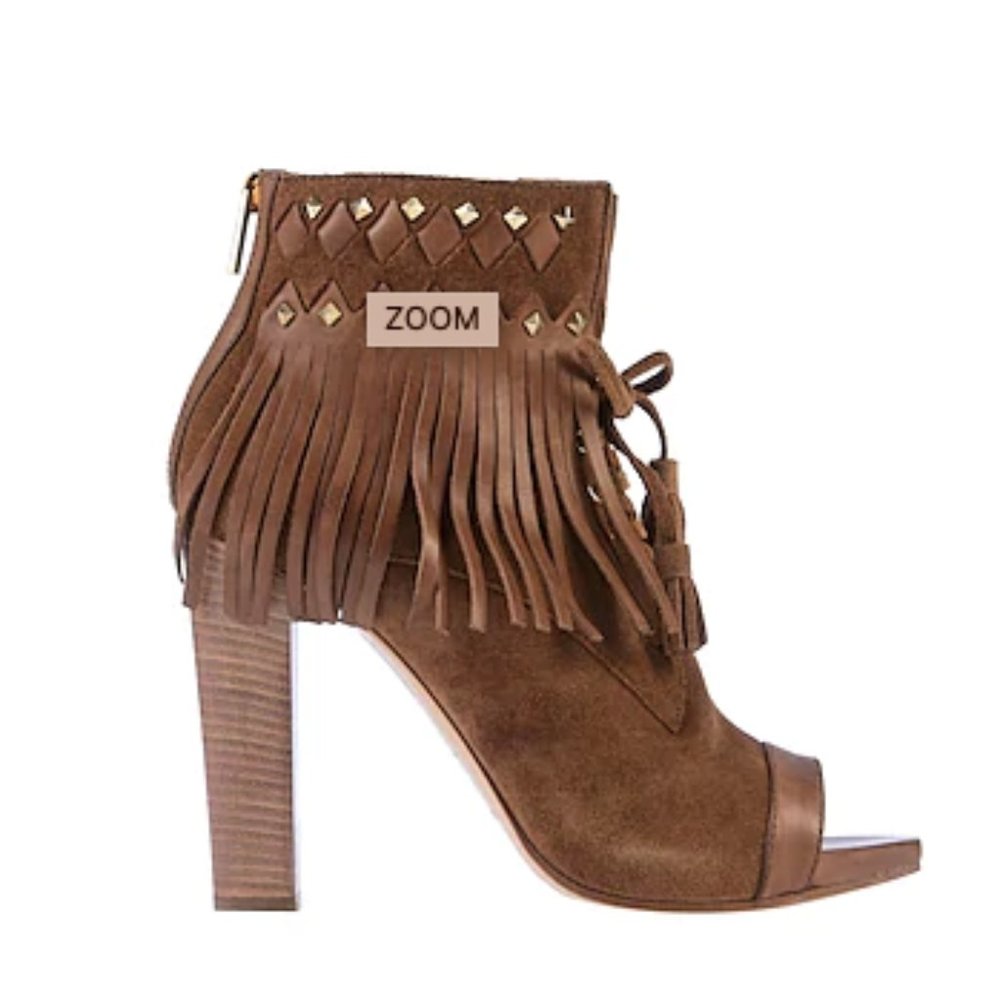 emilio pucci brown fringe booties